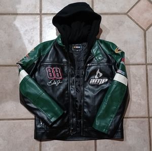 NASCAR Racer Faux Leather Hooded Jacket